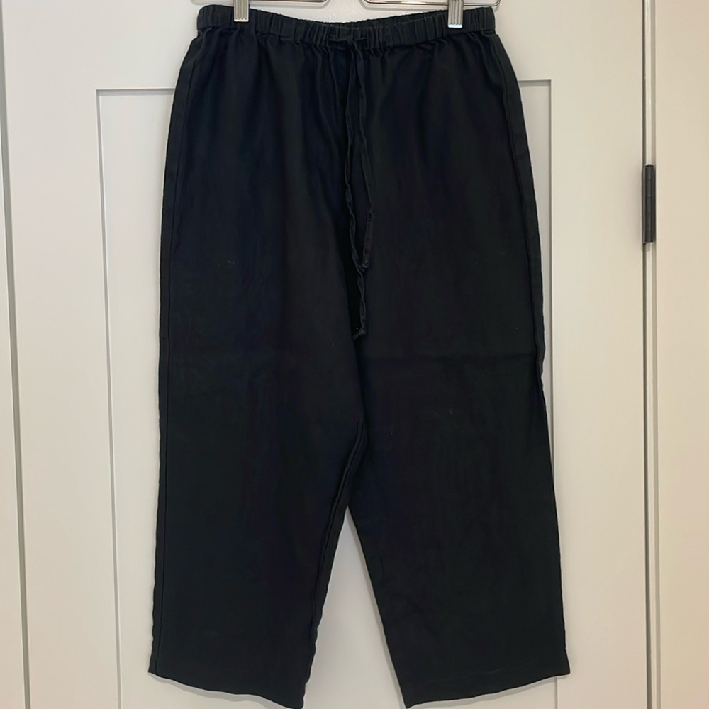 Dressbarn 100% linen elastic waistband pants